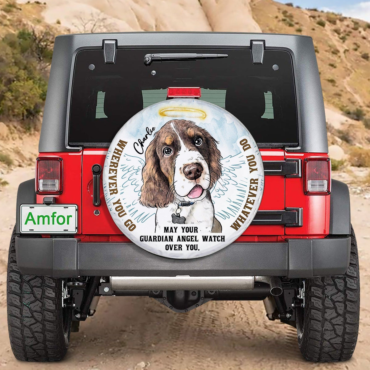 Pet Portrait Memorial Spare Tire Cover