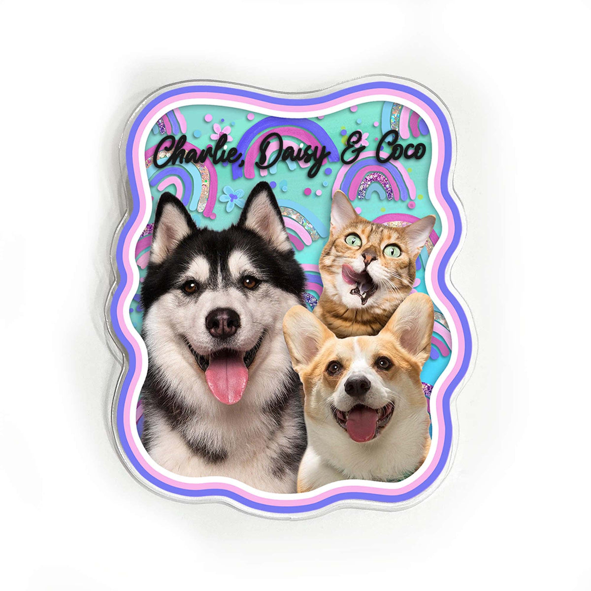 Pet Photo Boho Style Car Visor Clip