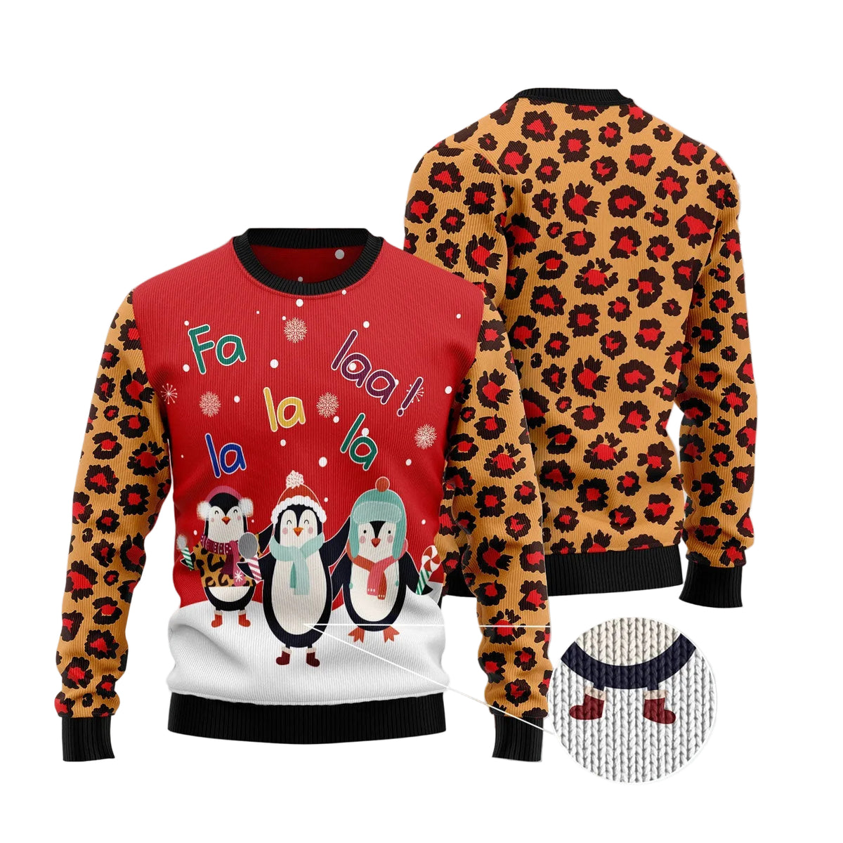 Penguin Christmas Song Ugly Christmas Sweater, Cute Bird Lover Holiday Party Outfit and Gift for Penguin Fans