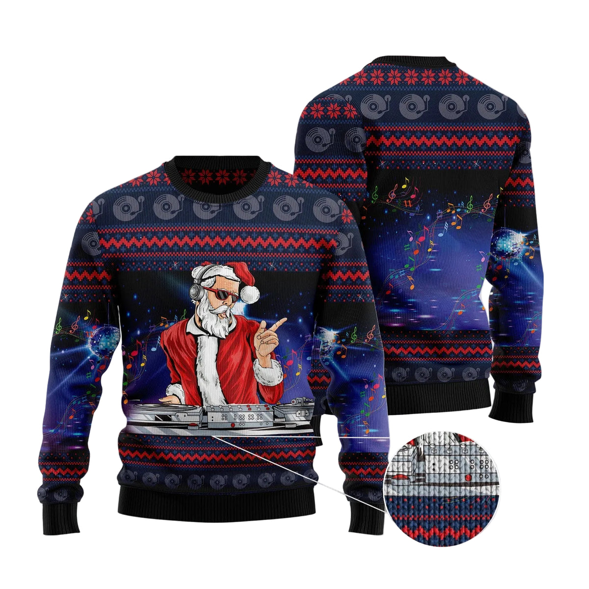 Santa Claus Dance Night Party Ugly Christmas Sweater, Funny Holiday Pullover for Men and Women, Festive Winter Outfit