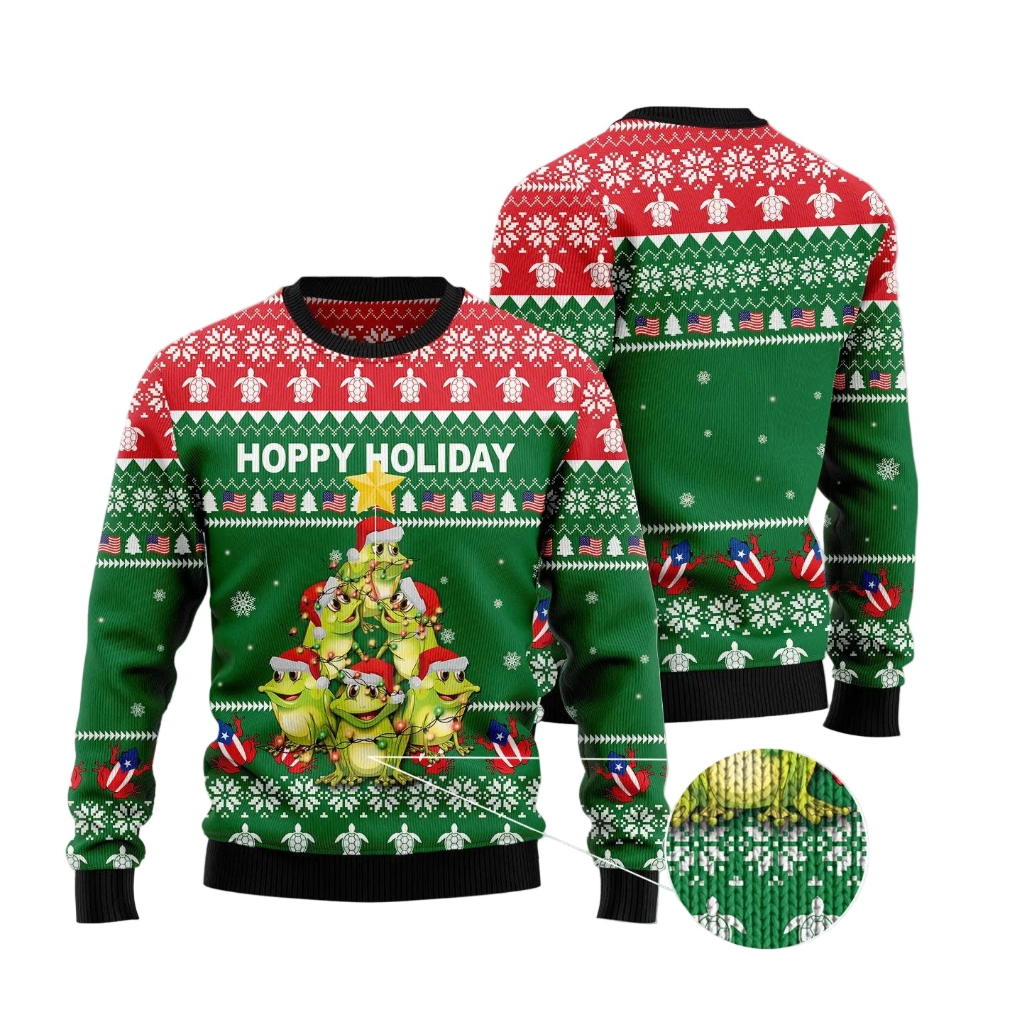 Frog Christmas Tree Ugly Christmas Sweater for Men and Women, Funny Holiday Party Outfit, Gift for Frog Lovers