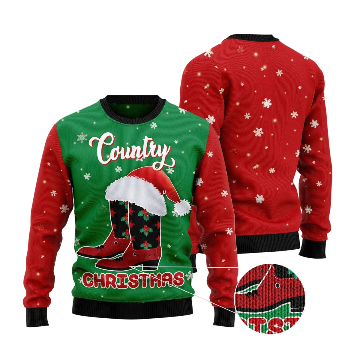 Cowgirl Country Christmas Ugly Christmas Sweater | Unisex Holiday Party Outfit | Holiday Gift and Party Apparel