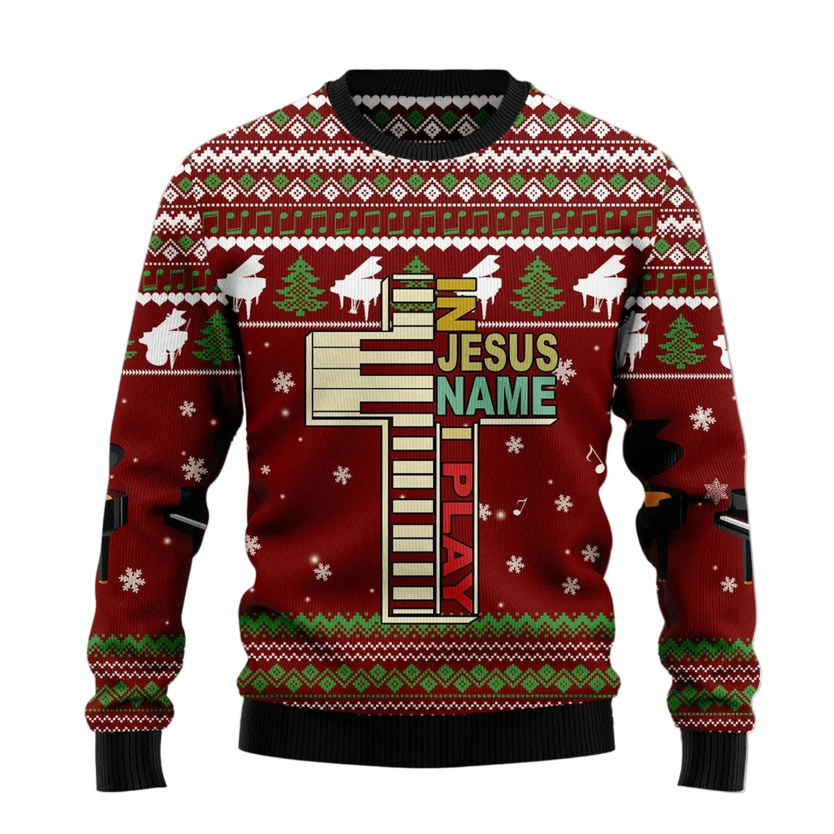 Piano I Play Ugly Christmas Sweater, Piano Music Art Holiday Pullover for Pianists and Music Teachers, Xmas Gifts