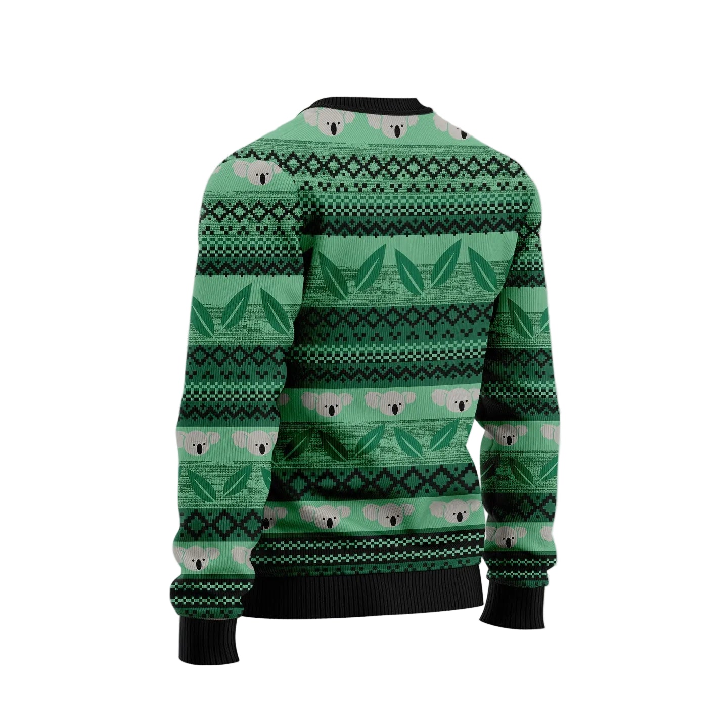 Koala Green Leaf Ugly Christmas Sweater, Cute Animal Lover Holiday Party Outfit for Men and Women, Koala Gift