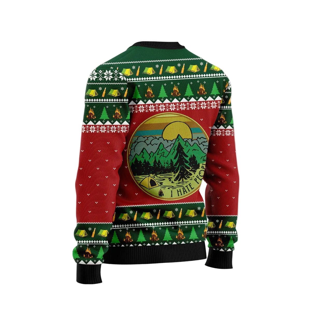 Save Animals Eat People Bear Ugly Christmas Sweater, Sarcastic Bear Printed Holiday Top, Christmas Party Outfit