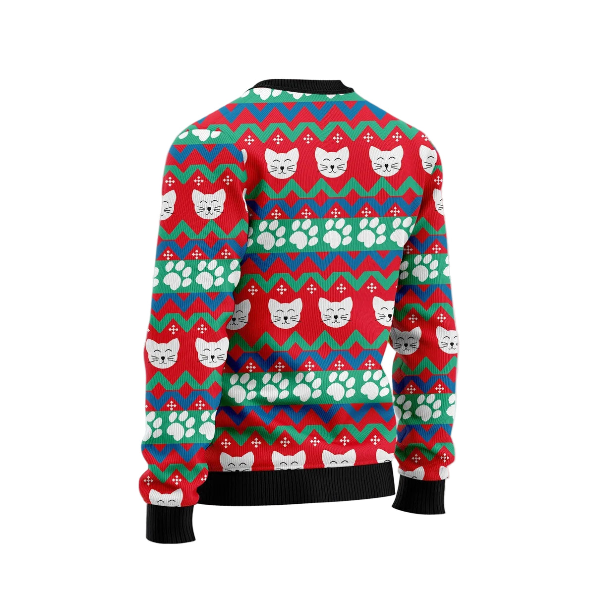 Cat Socks Ugly Christmas Sweater, Cat Themed Holiday Pullover for Cat Lovers, Cat Moms, Cat Dads and Winter Parties