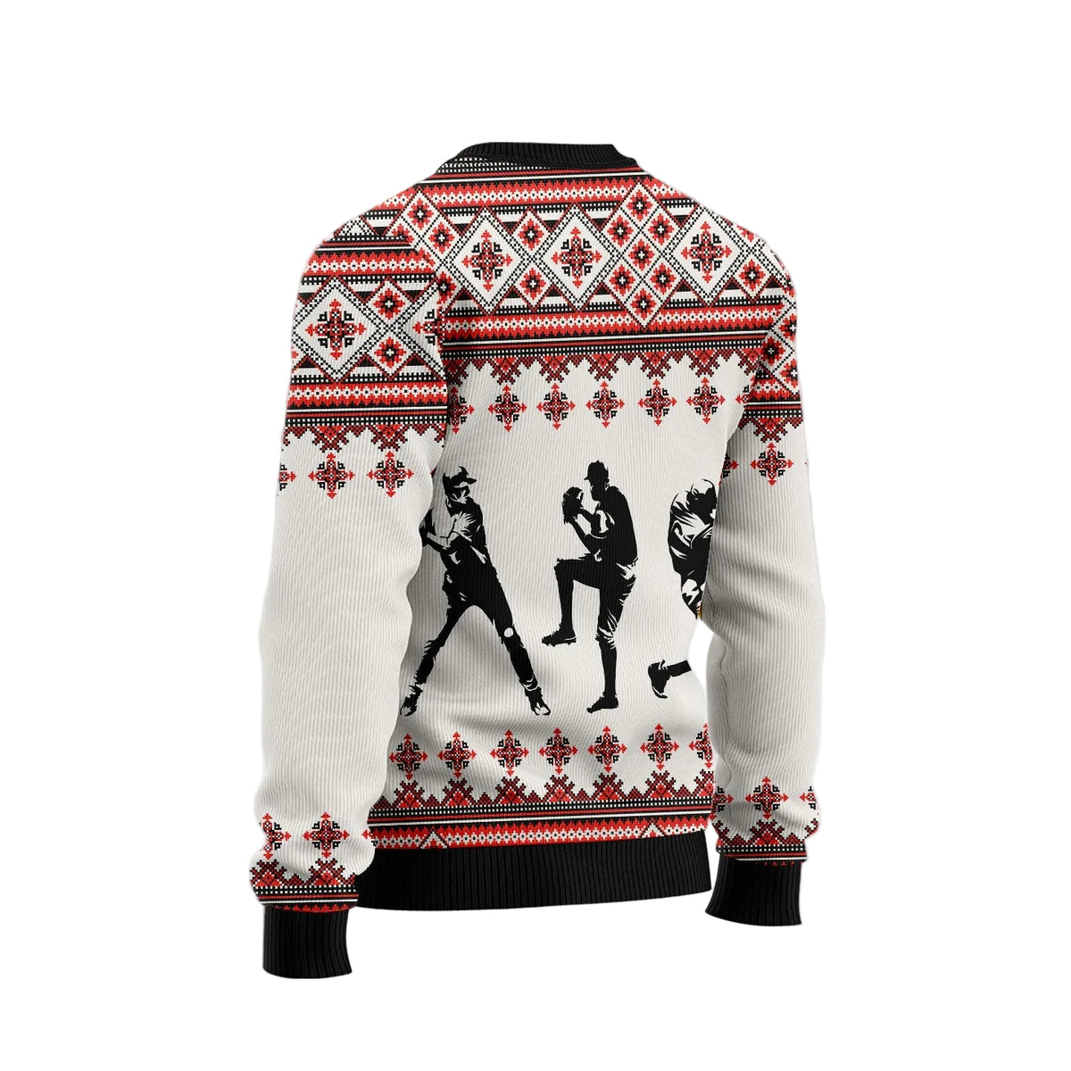 Baseball Santa Hat Ugly Christmas Sweater, Sporty Baseball Pullover for Fans and Players, Fun Xmas Party Clothing