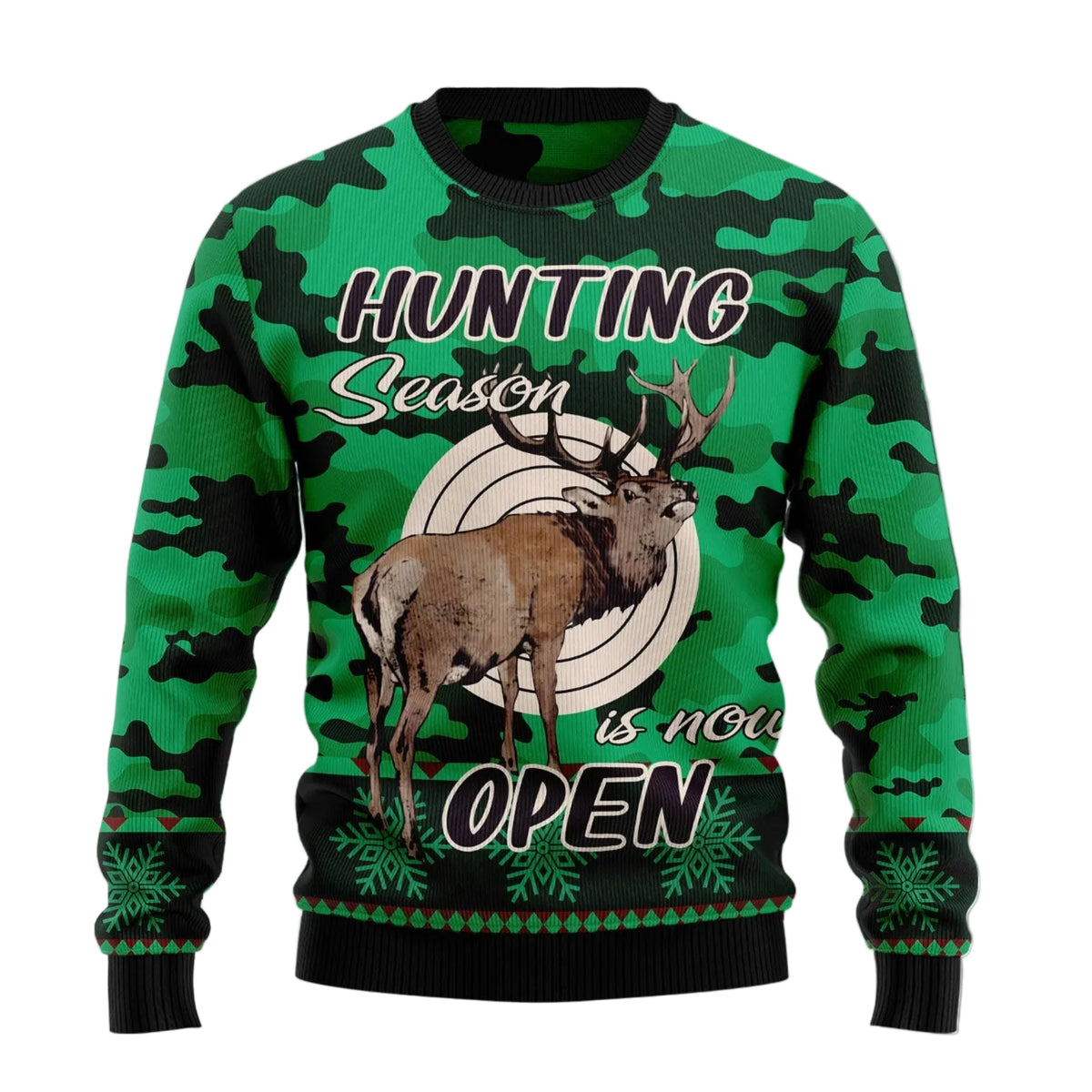Hunting Season Ugly Christmas Sweater, Hunter Outdoors Holiday Outfit for Men and Women, Funny Xmas Party Gift
