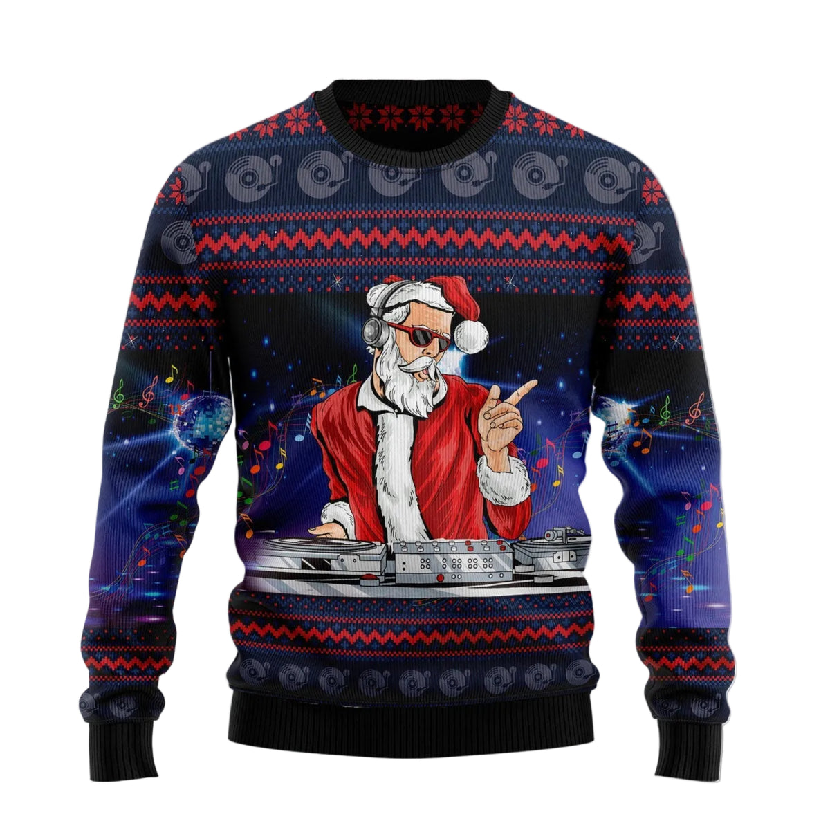 Santa Claus Dance Night Party Ugly Christmas Sweater, Funny Holiday Pullover for Men and Women, Festive Winter Outfit