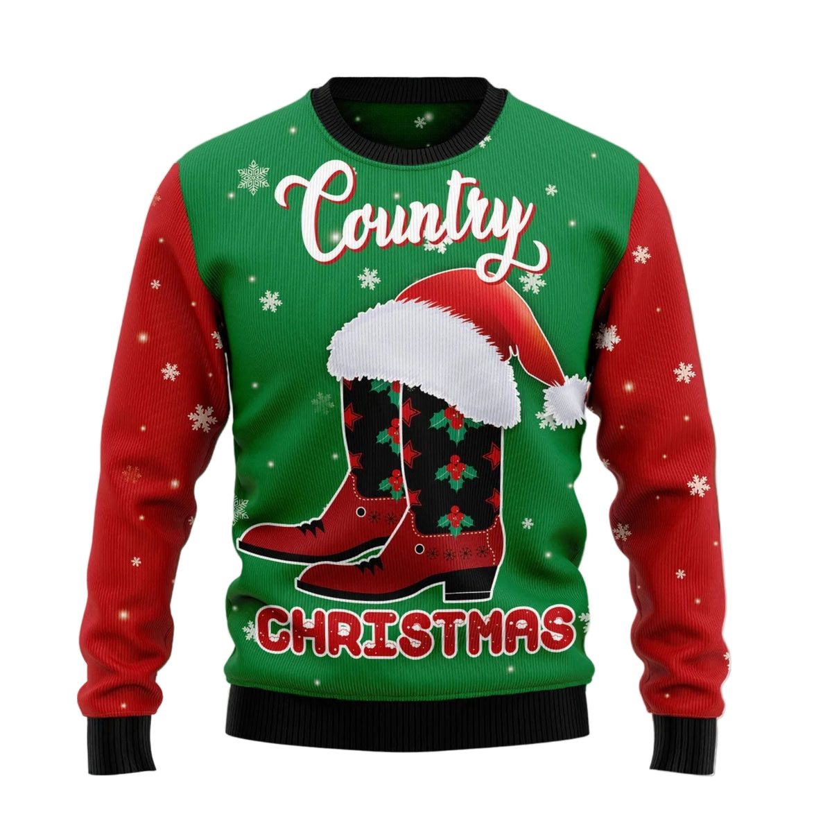 Cowgirl Country Christmas Ugly Christmas Sweater | Unisex Holiday Party Outfit | Holiday Gift and Party Apparel