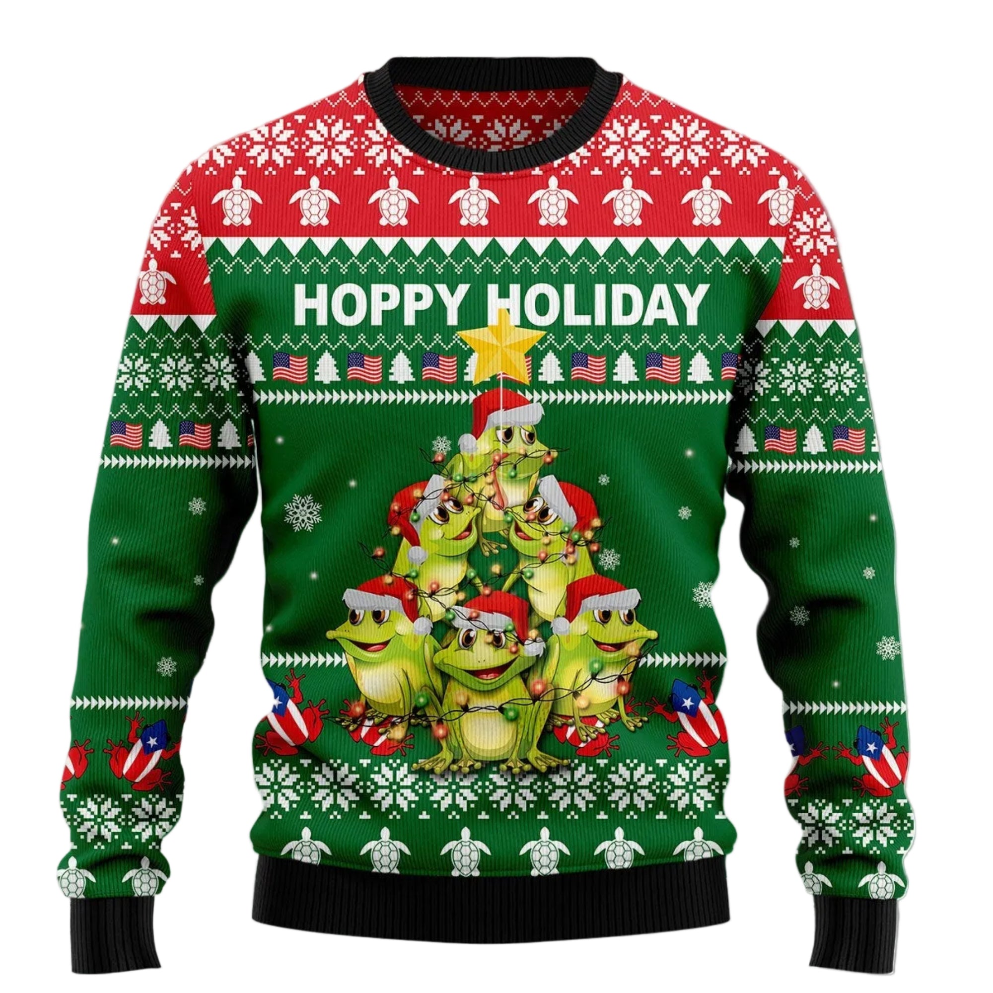 Frog Christmas Tree Ugly Christmas Sweater for Men and Women, Funny Holiday Party Outfit, Gift for Frog Lovers