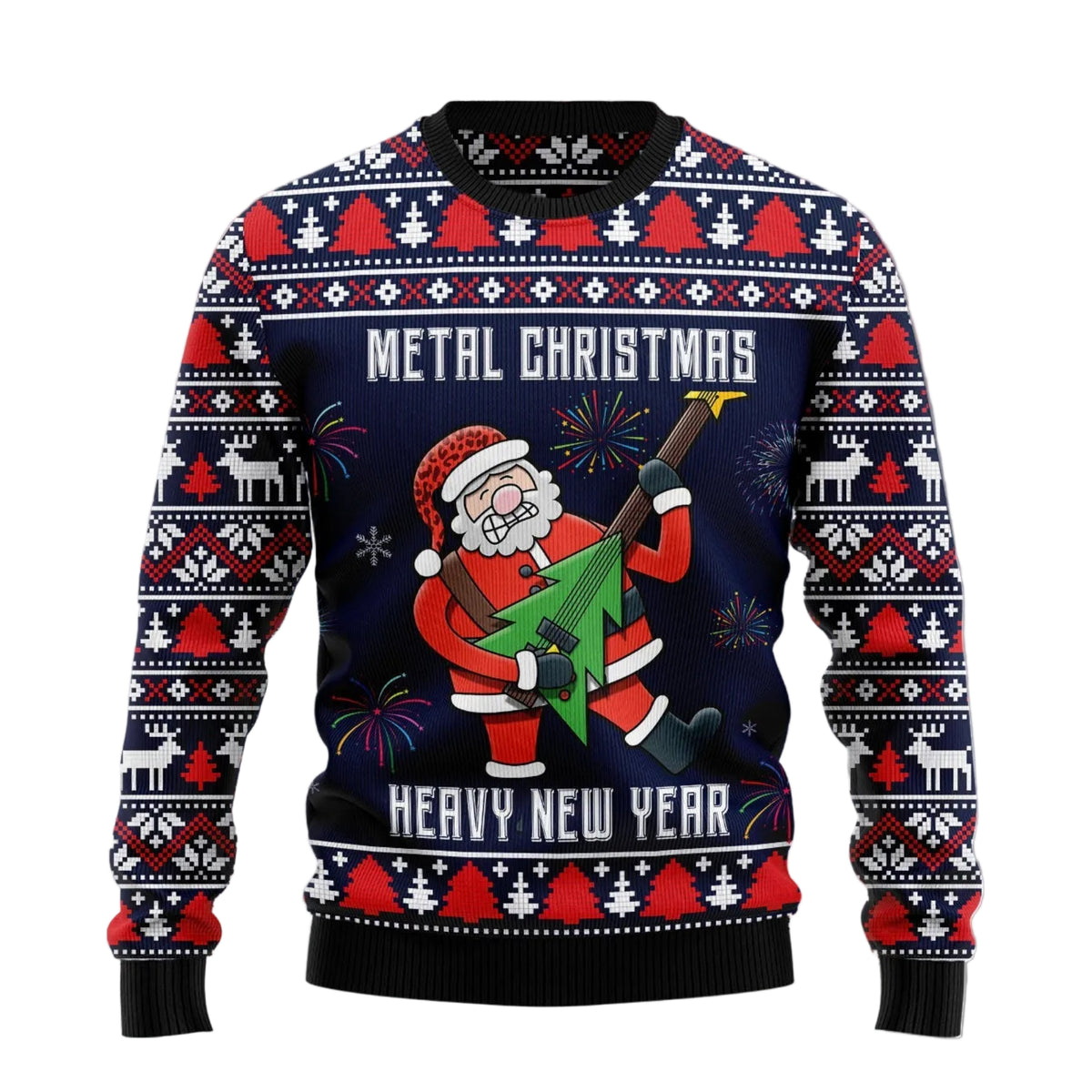 Metal Christmas Heavy New Year Ugly Christmas Sweater, Heavy Metal Music Funny Xmas Party Outfit, Holiday Gift