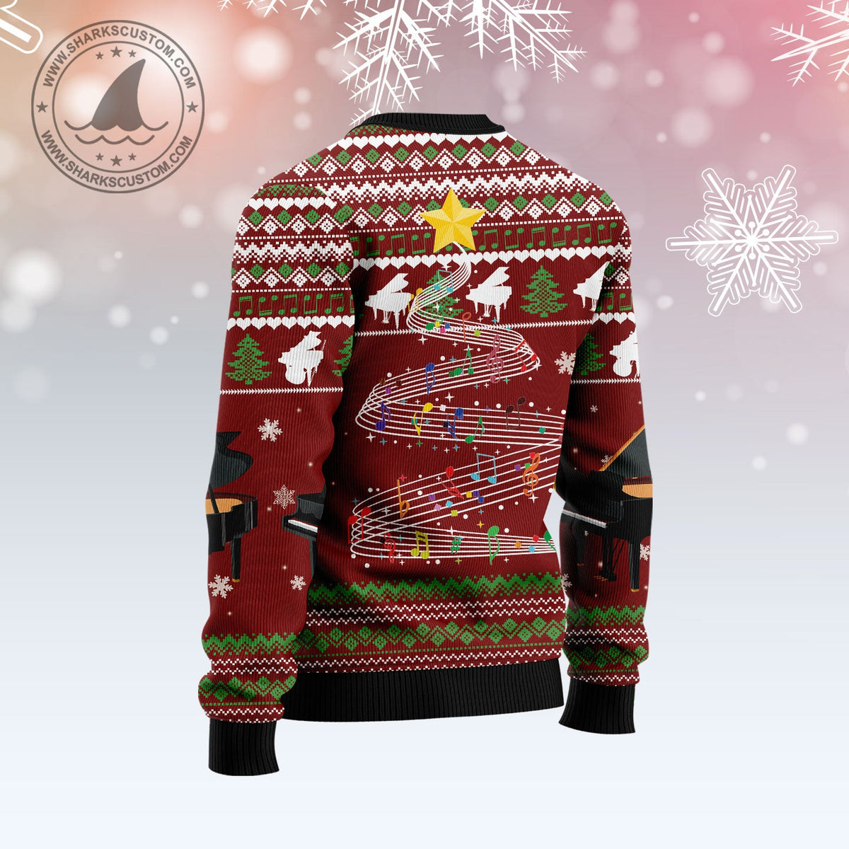 Piano I Play Ugly Christmas Sweater, Piano Music Art Holiday Pullover for Pianists and Music Teachers, Xmas Gifts