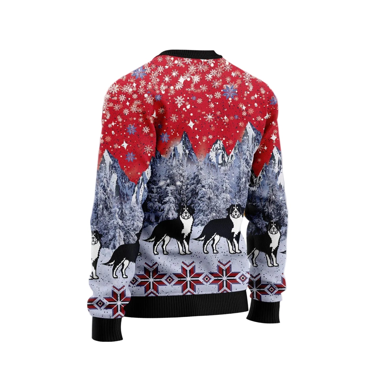 Bernese Mountain Dog Snow Ugly Christmas Sweater, Unisex Holiday Party Outfit, Fun Gift for Bernese Dog Lovers