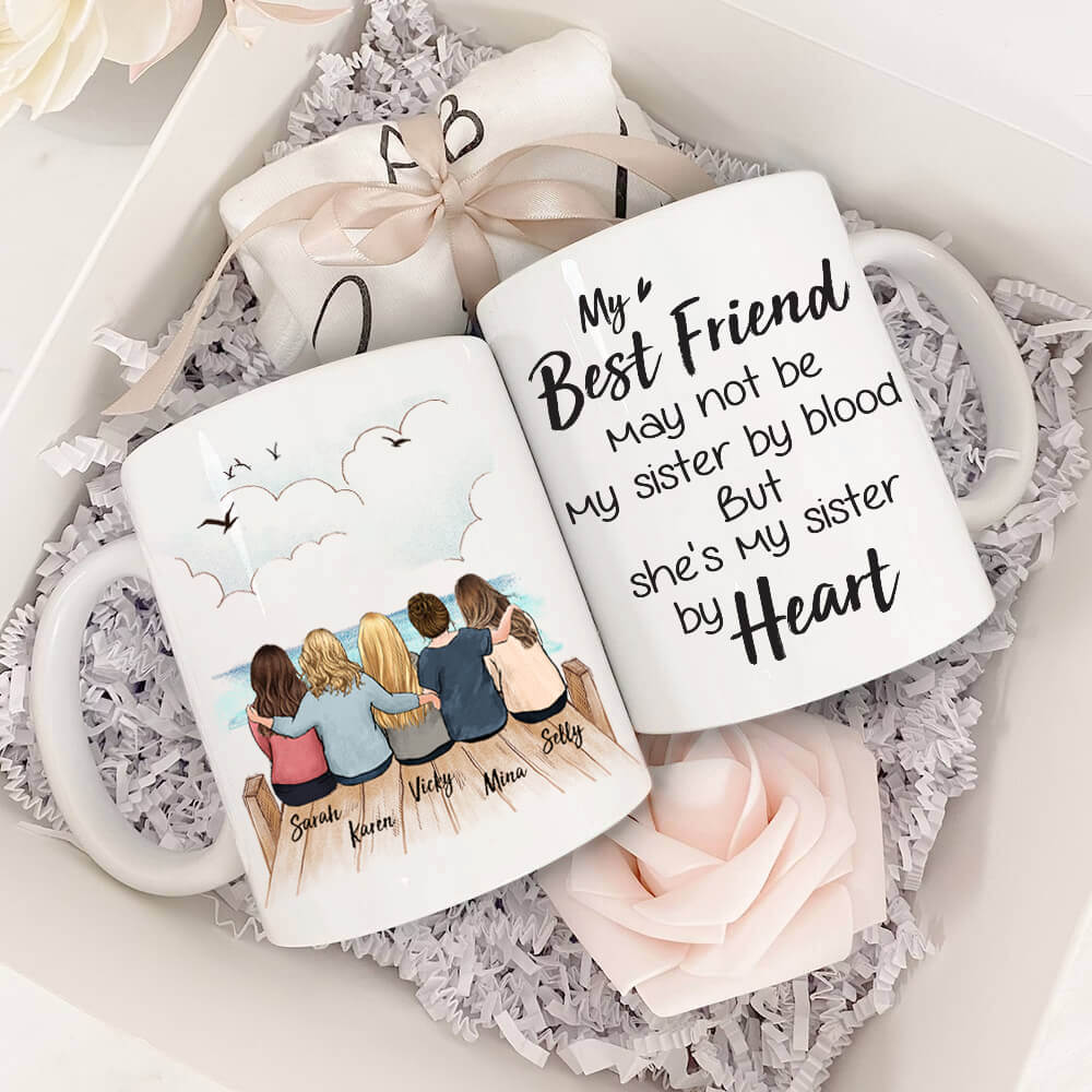 Personalized Mug - Best friends Gifts - Friendship Knows No Distance 50  States - Birthday Gifts, Christmas Gifts for Friends, Sisters