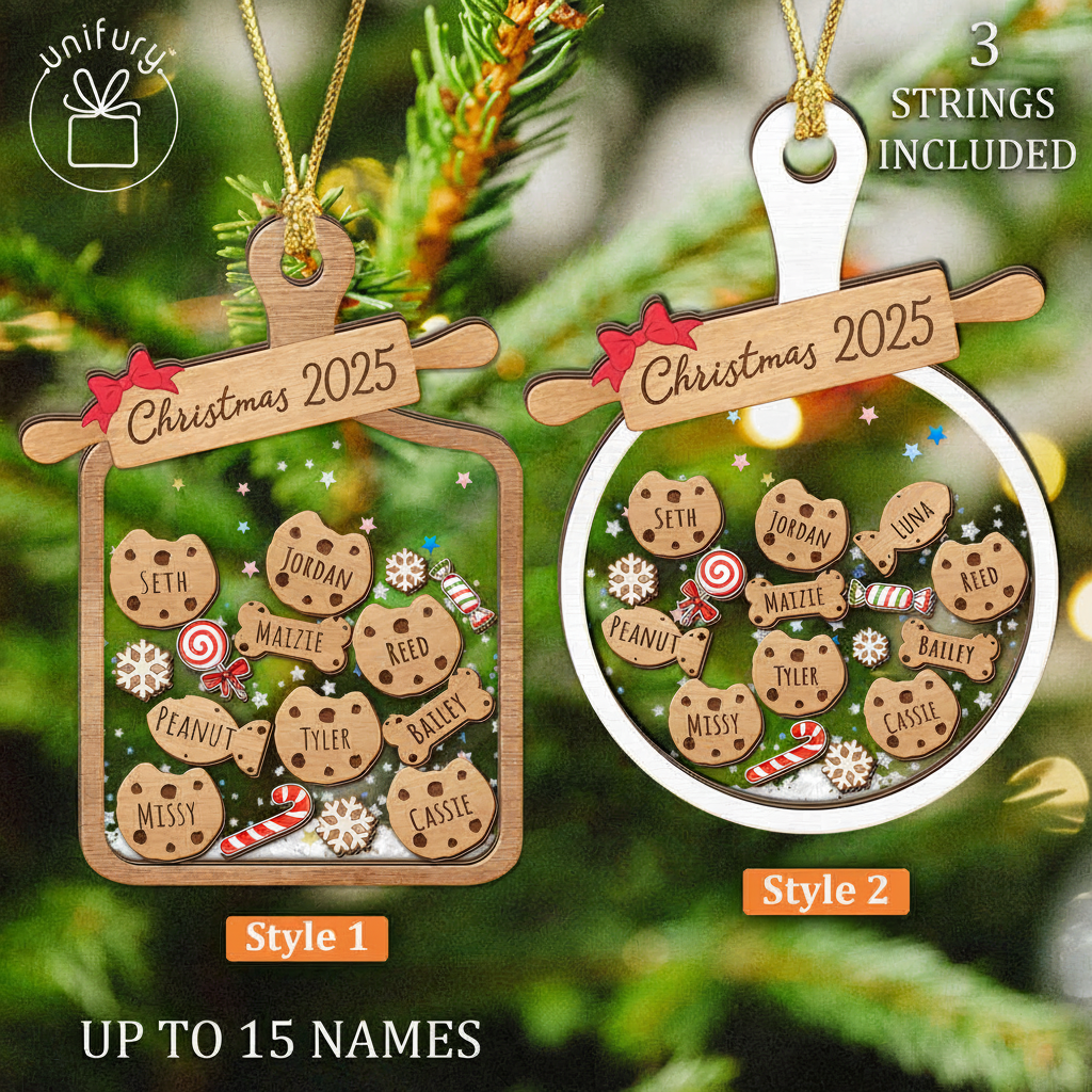 Personalized Cookie Family Perfect Batch 4D Shaker Ornament