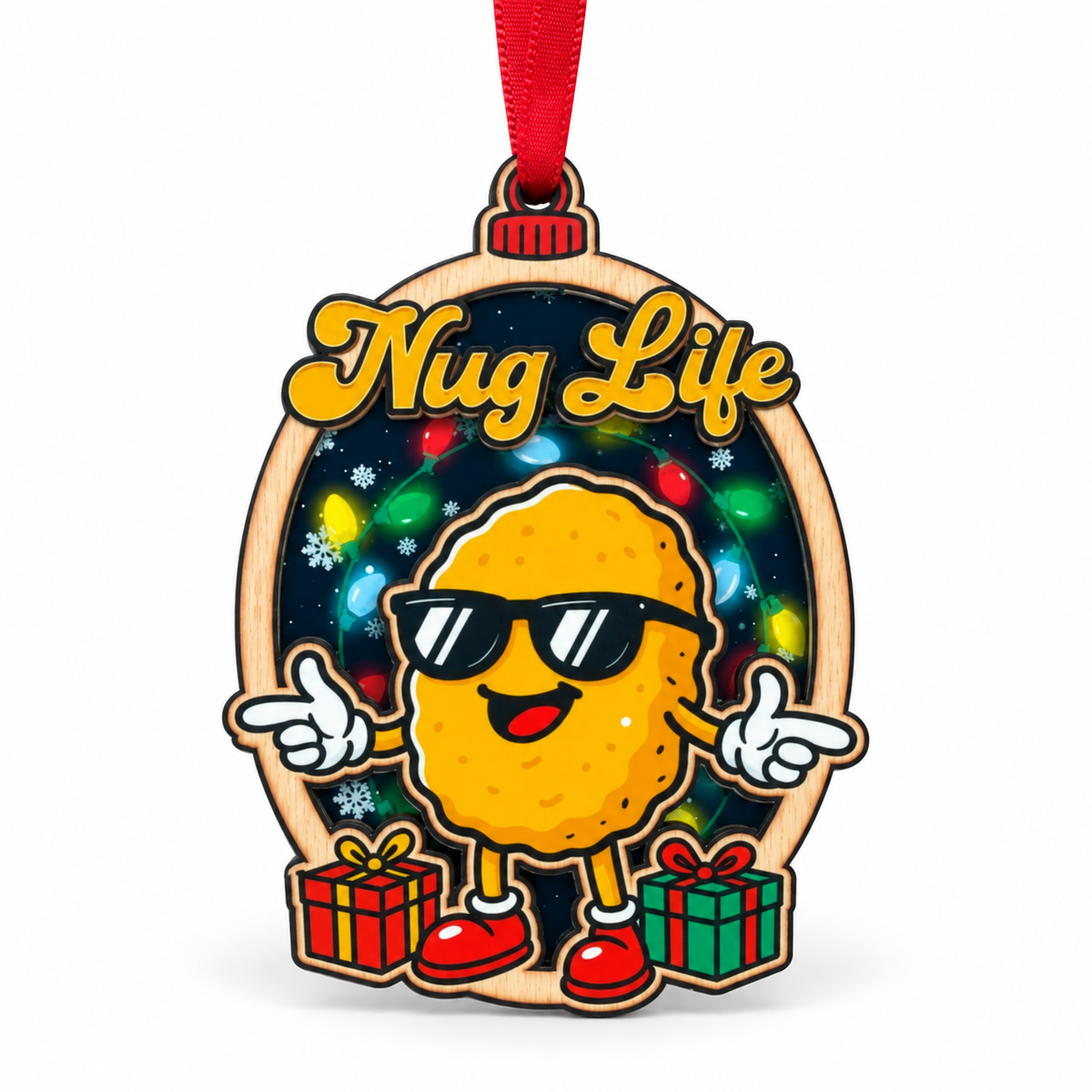 Chicken Nugget Christmas Ornament, Funny Food Christmas Tree Decor, Nugget Gift for Foodies and Chicken Nugget Lovers