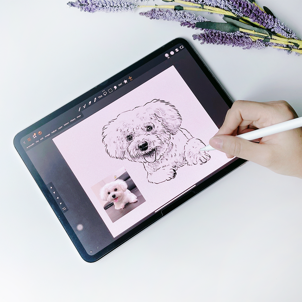 Custom Photo Pet Drawing Car Neck Pillow