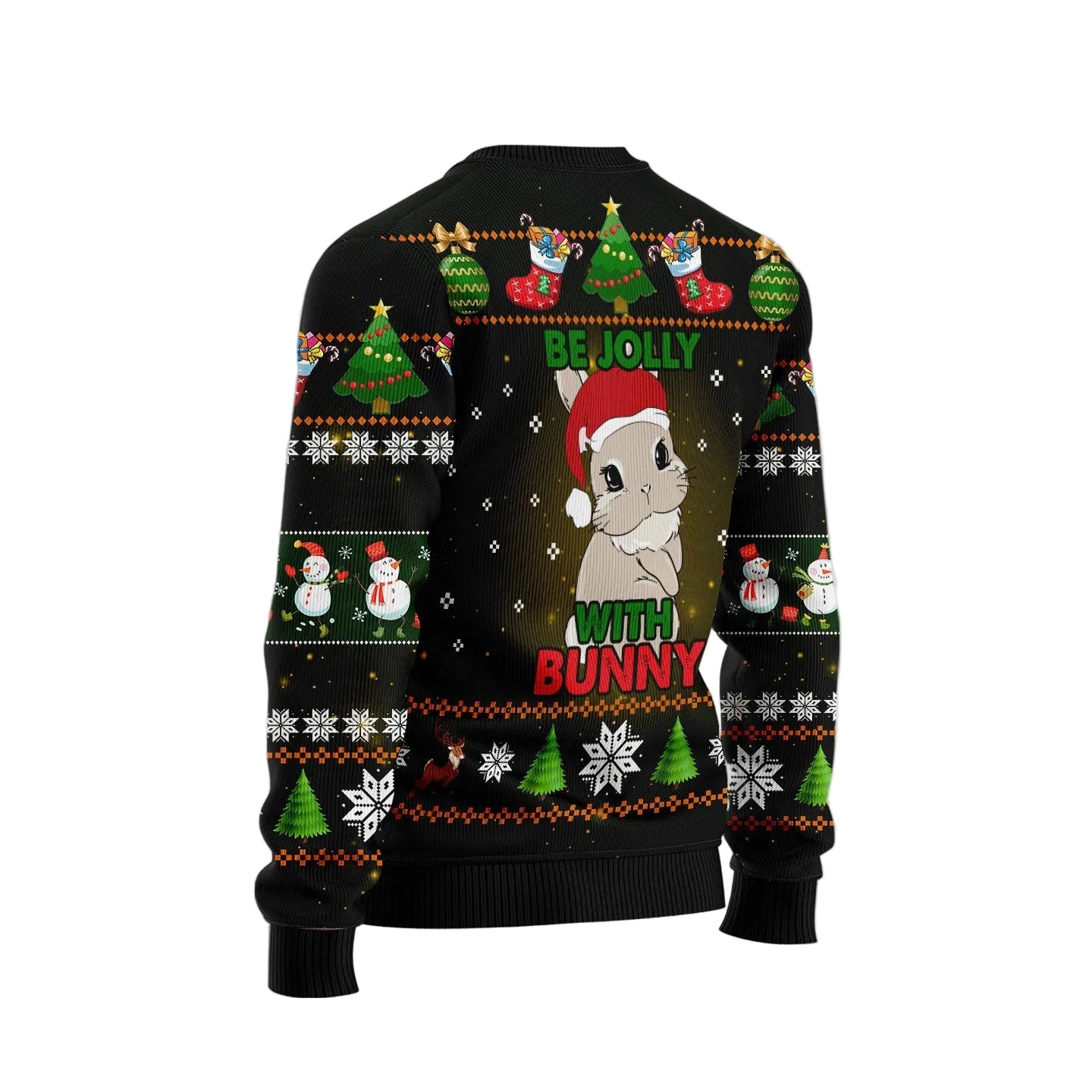 Rabbit Be Jolly Ugly Christmas Sweater, Cute Bunny Holiday Pullover, Holiday Gatherings and Family Photos