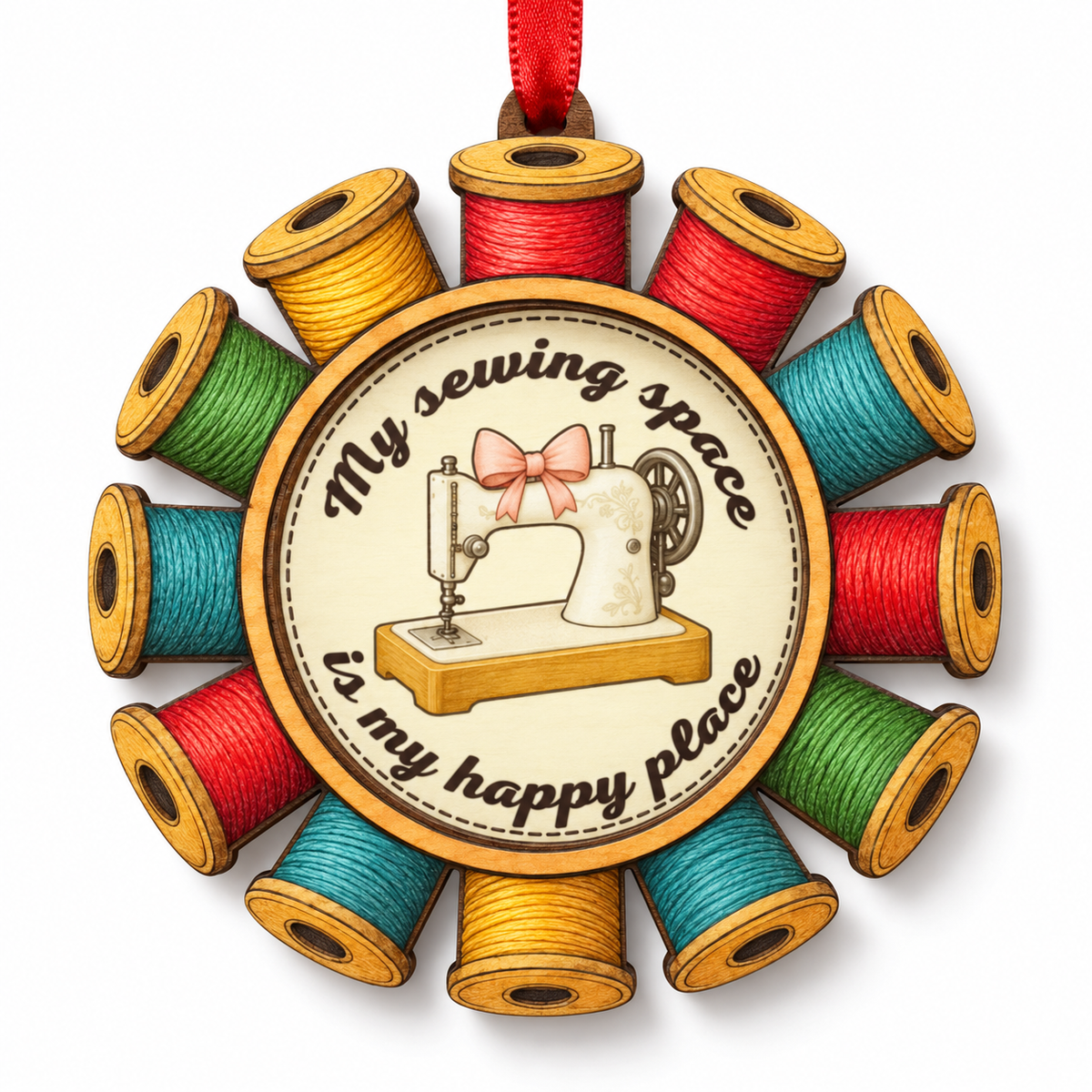 Sewing Machine Christmas Ornament, Sewing Christmas Tree Decor, Gift for Quilters Crafters and Sewing Lovers