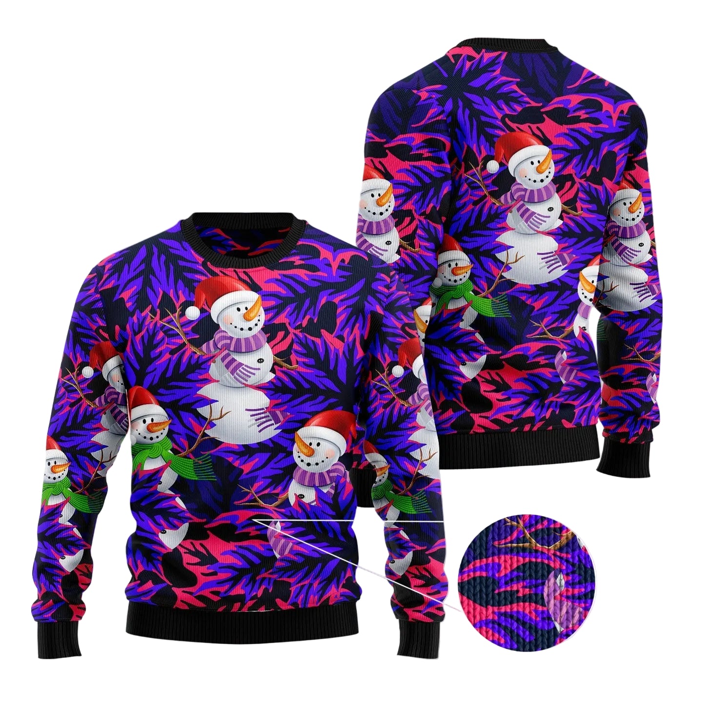 Snowman Leaves Ugly Christmas Sweater, Festive Winter Holiday Party Outfit for Men and Women, Snowman Lover Gift