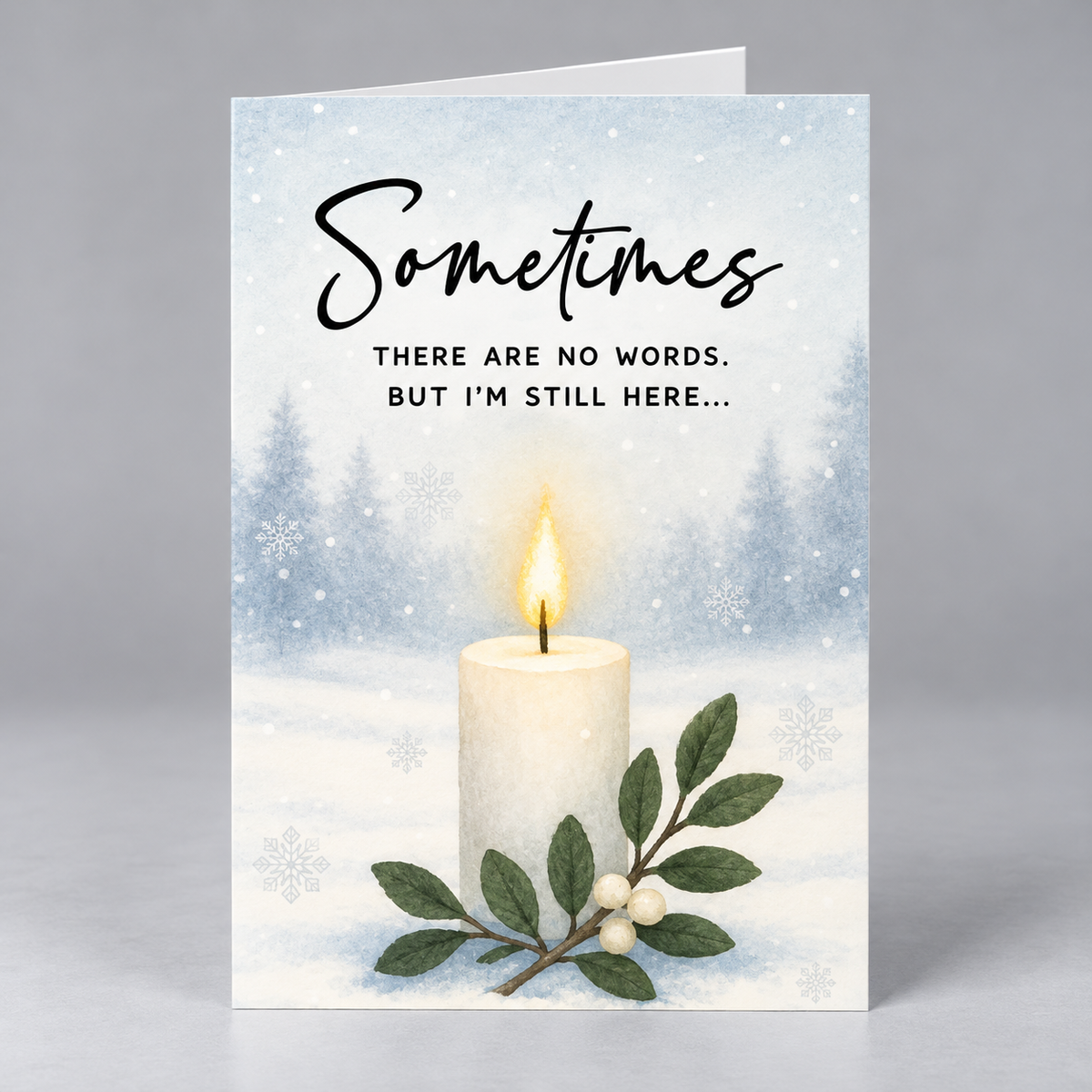 Christmas Sympathy Card with Envelope – Thinking of You Greeting for the First Holiday After Losing a Loved One