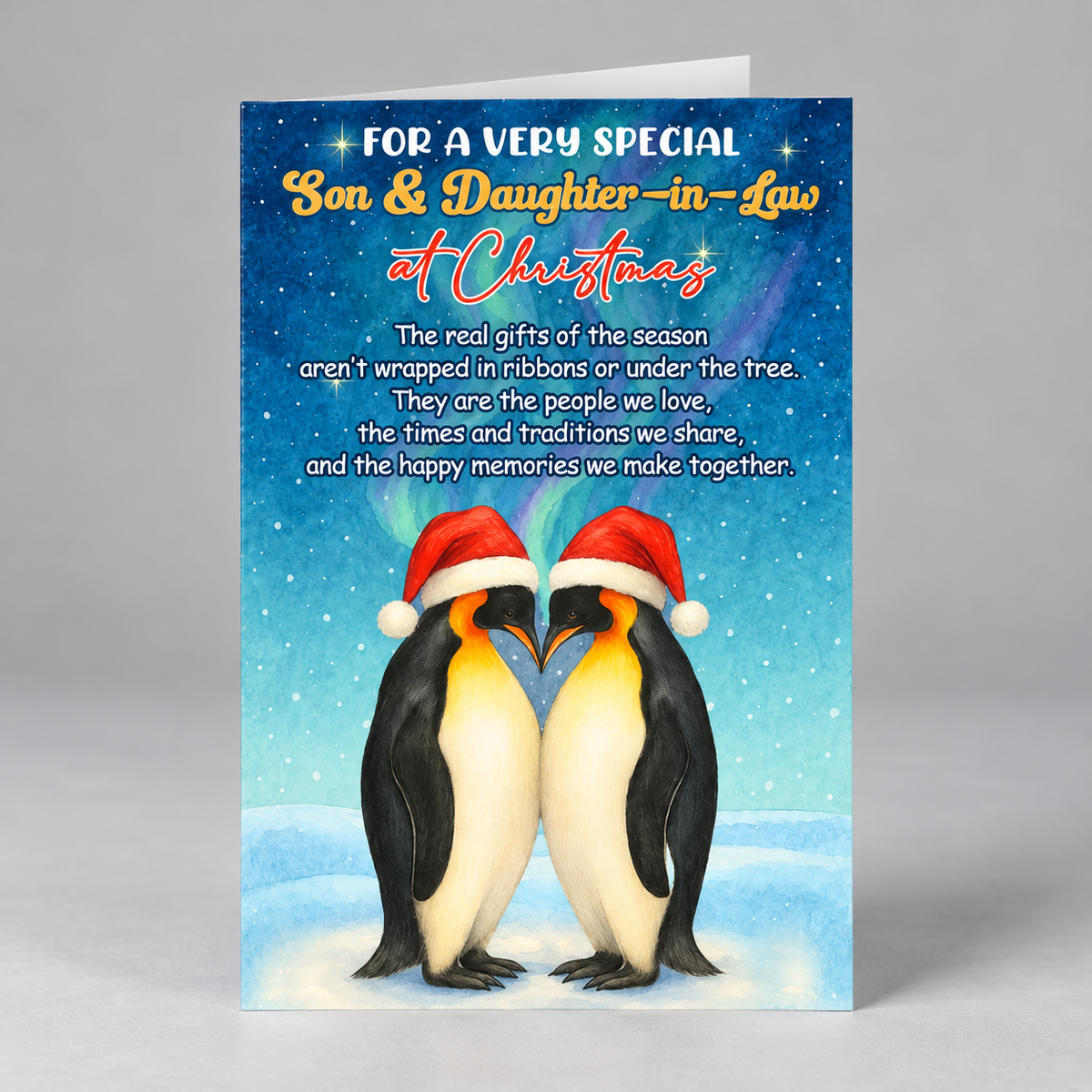 Christmas Card for Son and Daughter-in-Law with Premium Envelope – Elegant Holiday Greeting Featuring a Heartfelt Message