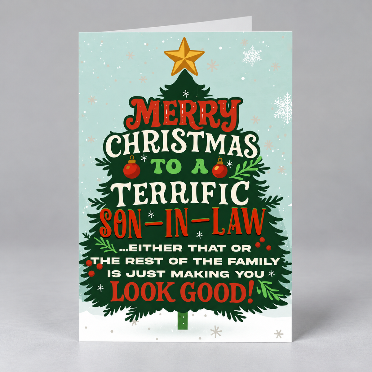 Christmas Card for Son-in-Law with Premium Envelope – Festive Holiday Greeting and Thoughtful Family Keepsake