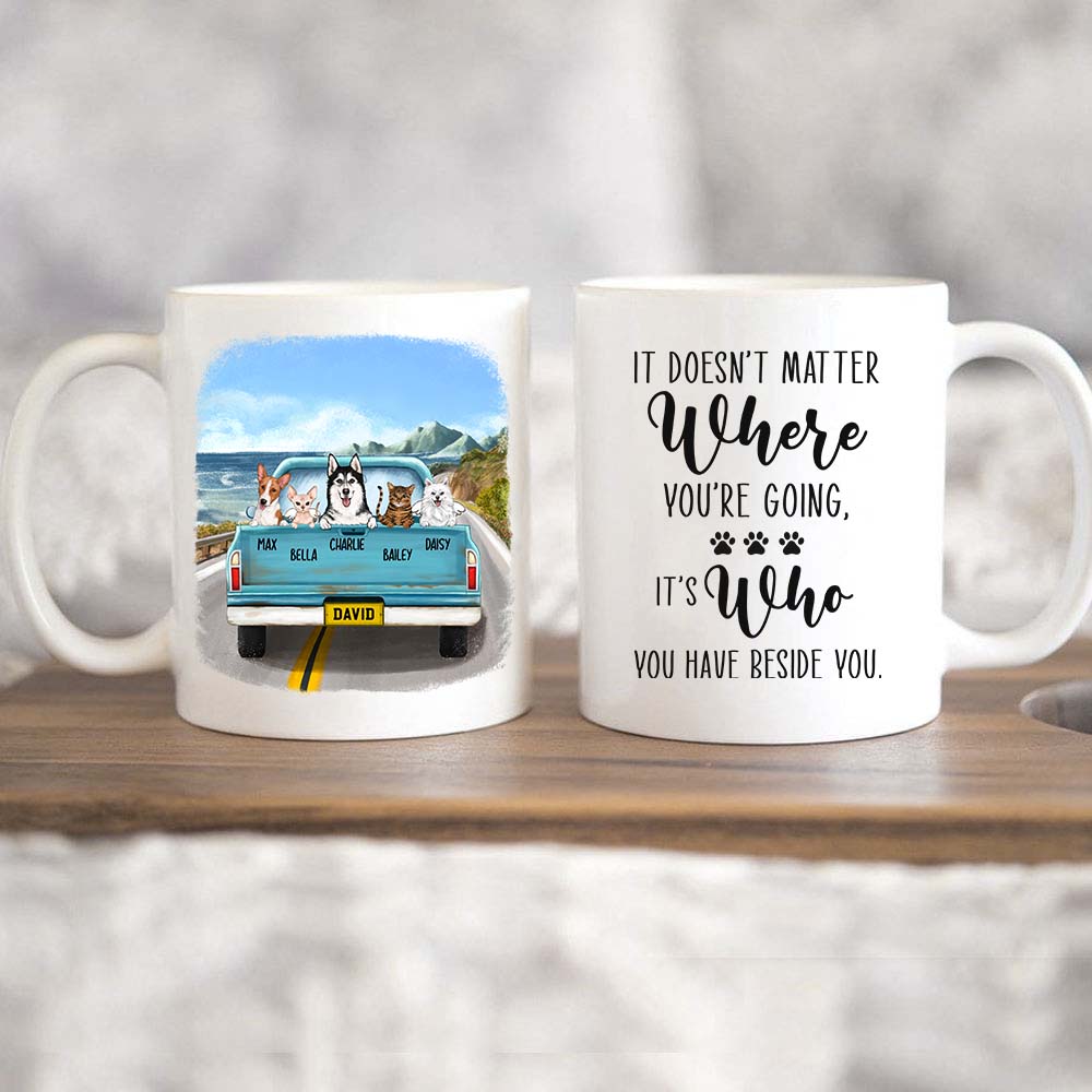 Personalized dog mug gifts for dog lovers coffee mug - Pickup Truck