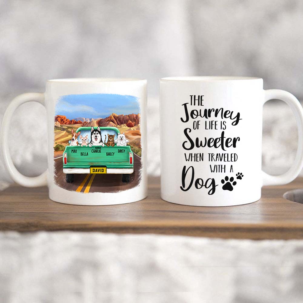 Personalized dog mug gifts for dog lovers coffee mug - Pickup Truck