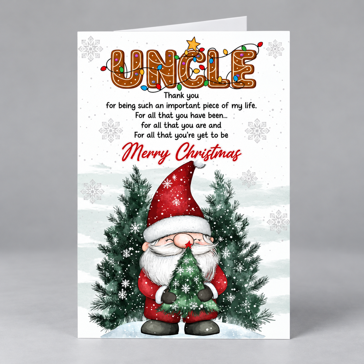 Christmas Card for Uncle with Envelope – Heartfelt Holiday Message and Thoughtful Festive Greeting