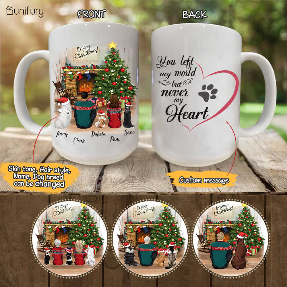 Personalized dog mug Christmas gifts for dog lovers - DOG & COUPLE - CUSTOM MESSAGE - 2409