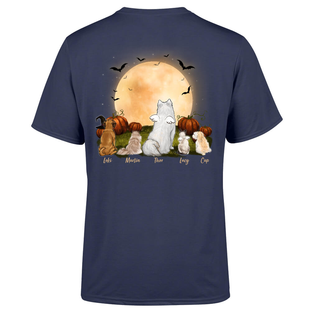 navy halloween t shirt gift for dog and cat lovers