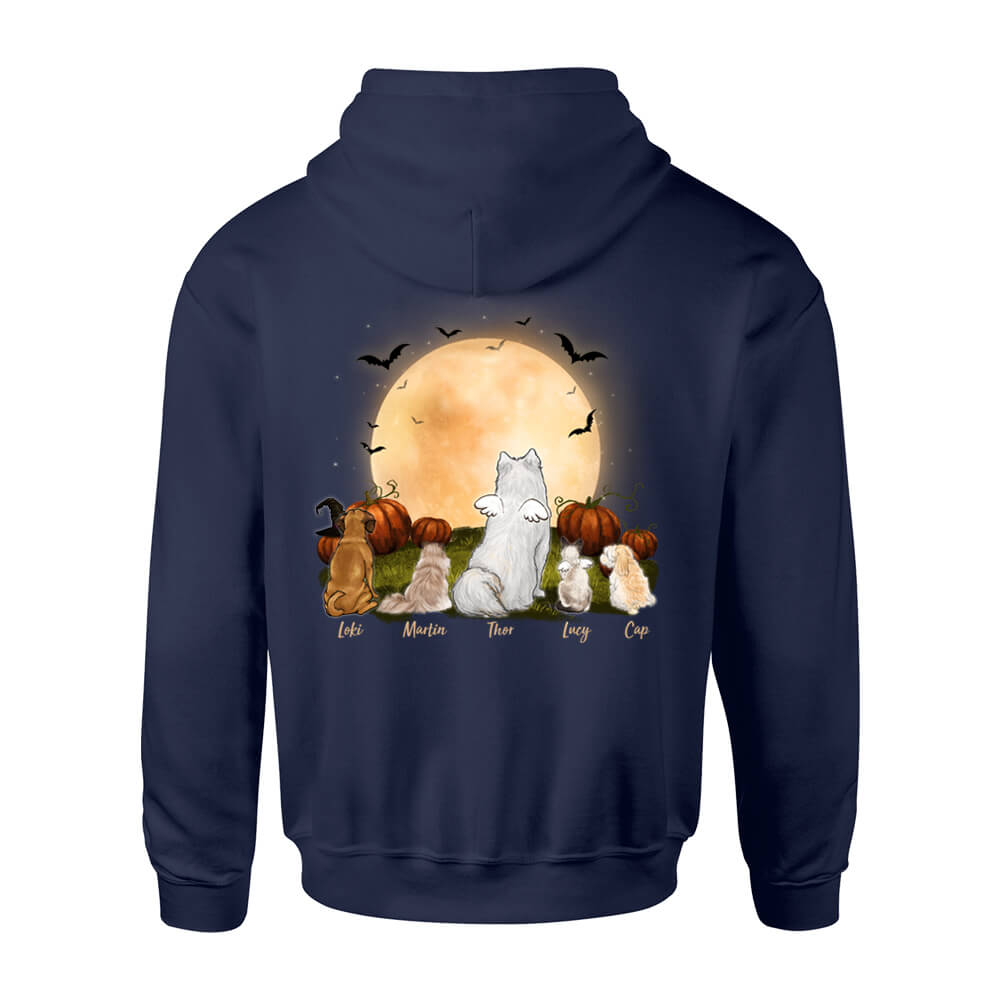 navy halloween hoodie gift for dog and cat lovers