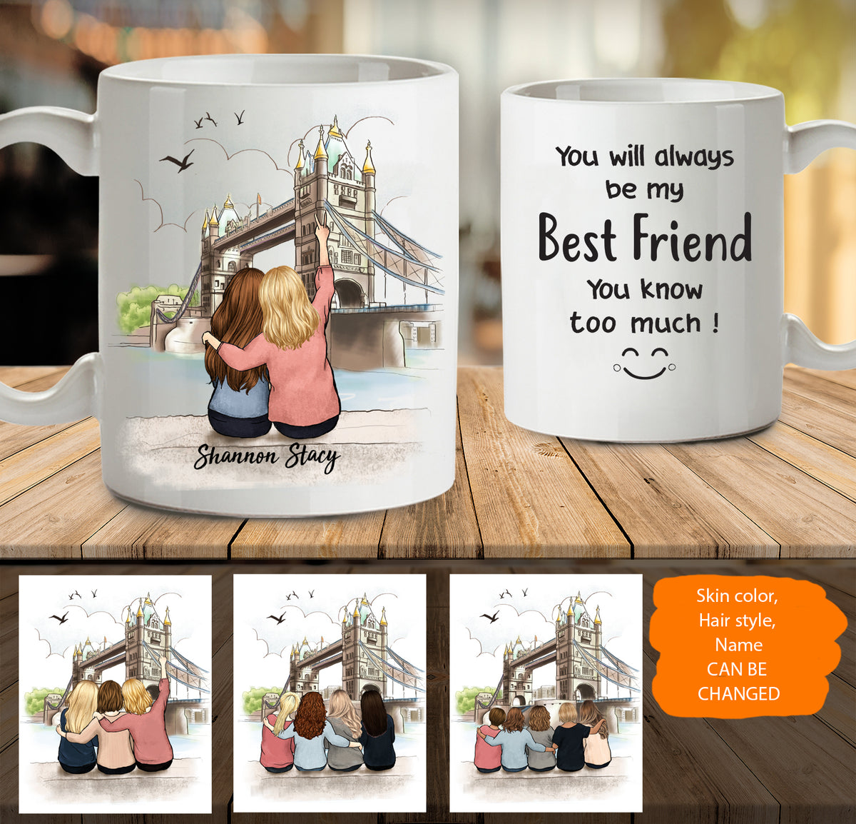 Personalized Mug - Best friends Gifts - Friendship Knows No Distance 50  States - Birthday Gifts, Christmas Gifts for