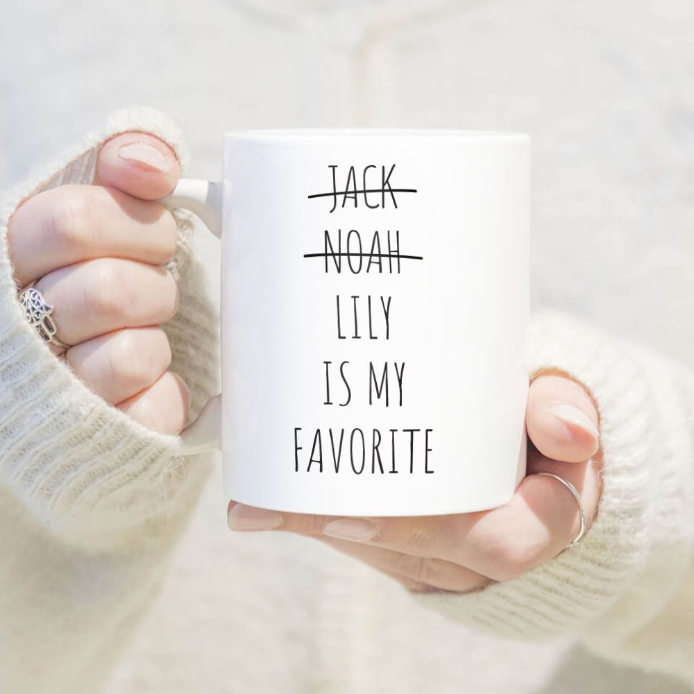 Personalized Mom Edge to Edge Coffee Mug - Funny Favorite Child Mug - Gift For Mom From Daughter Son Kids - Unique Coffee Mug For Mom Mother - Mug For Her Women - Birthday Gifts For Mom