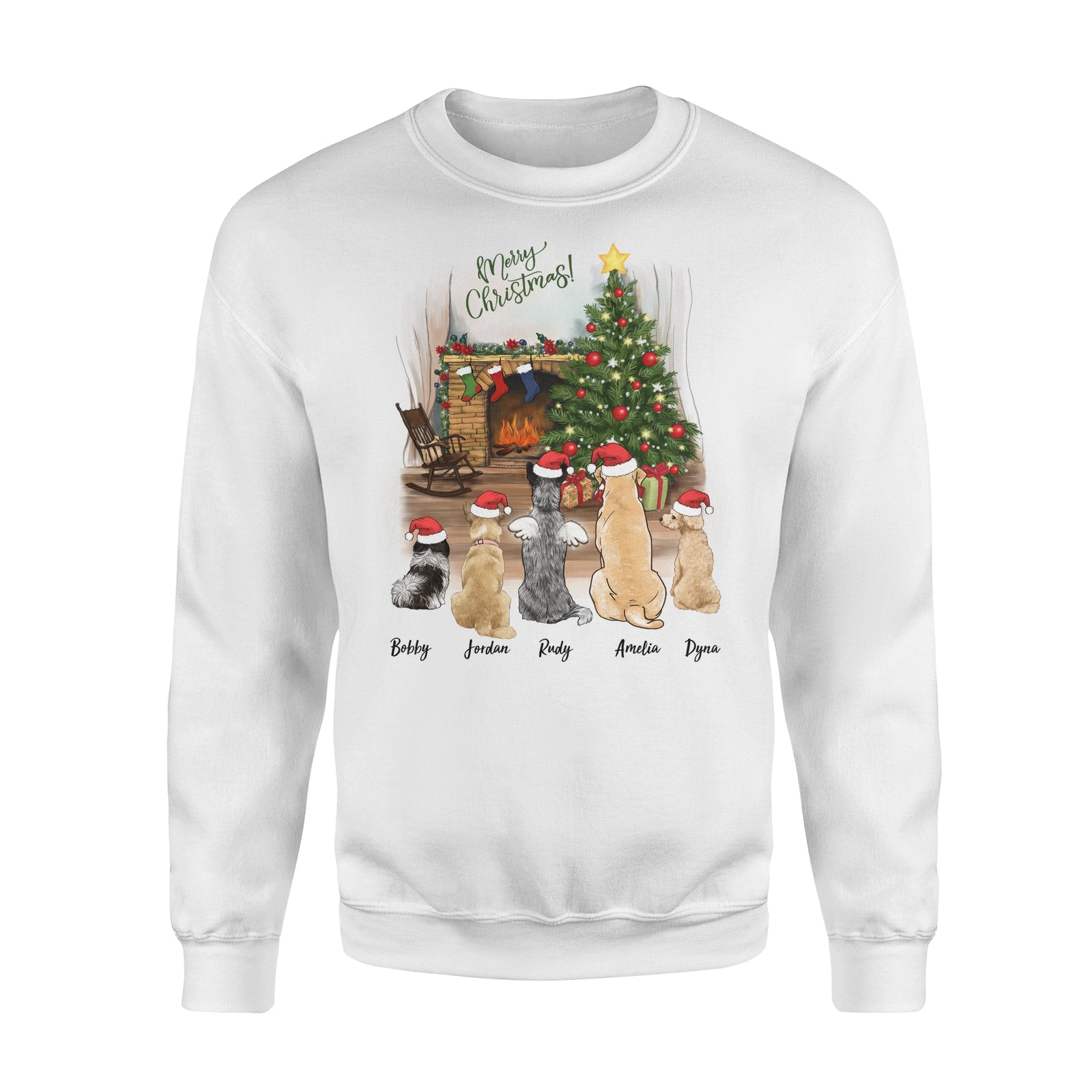  Personalized Dog Christmas Sweater - White