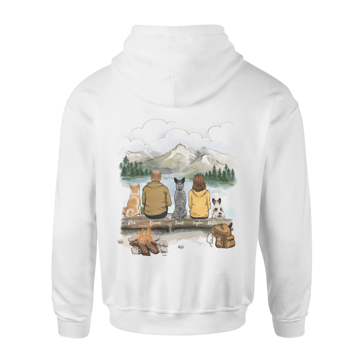 Personalized Dog Lover Hoodie Back side