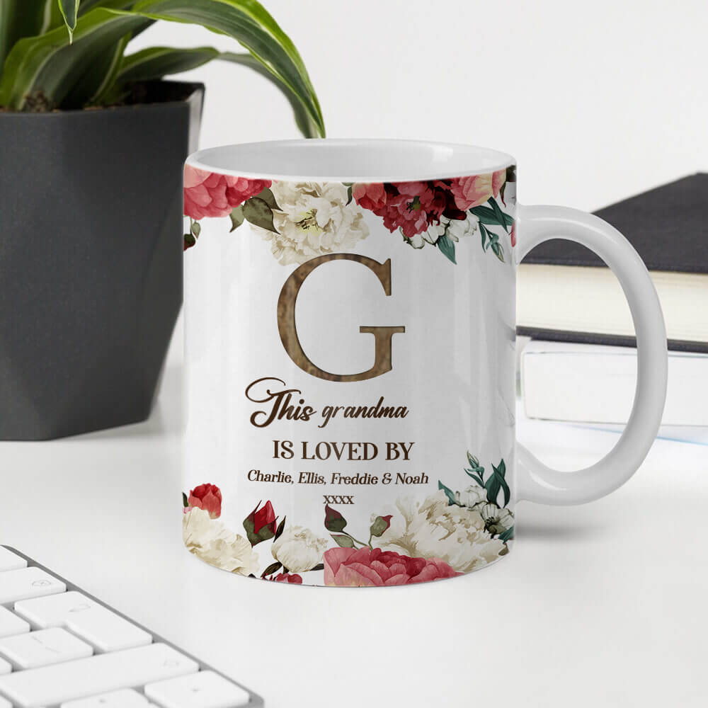 Personalized Grandma Edge to Edge Coffee Mug - Gifts For Grandma Nana Mimi Gigi Granny Grammy - Best Grandma Gifts For Mother&#39;s day Christmas Birthday - Grandma Gifts With Grandkid&#39;s Name