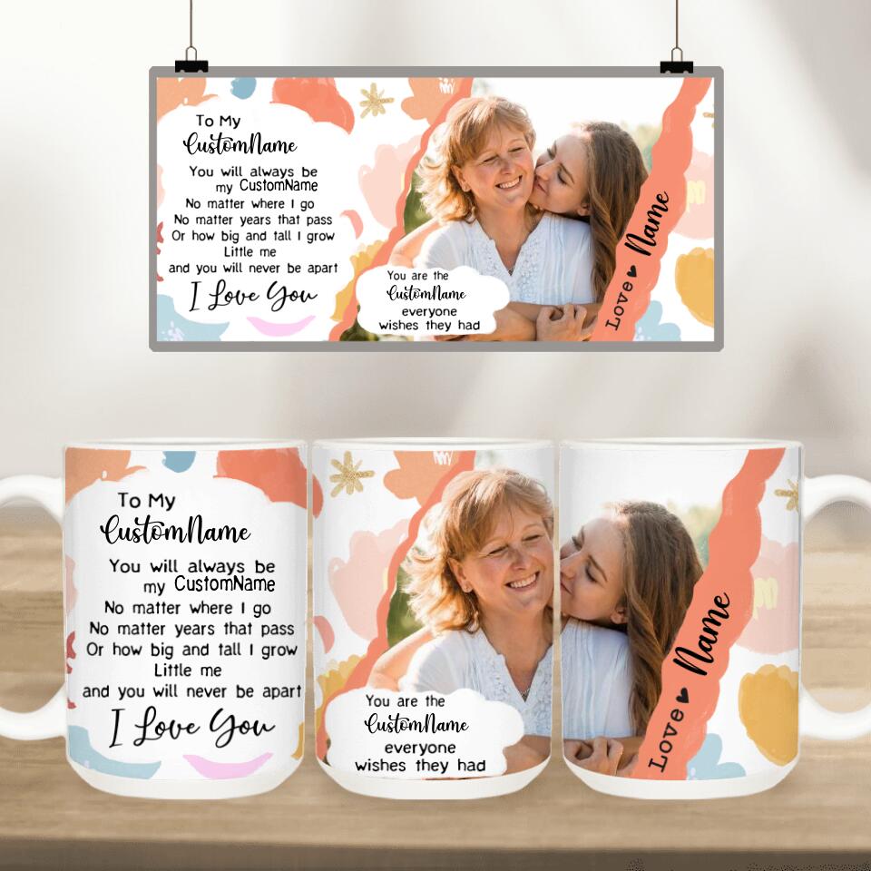 Personalized custom photo edge-to-edge mug gifts for Grandma - You will always be my grandma