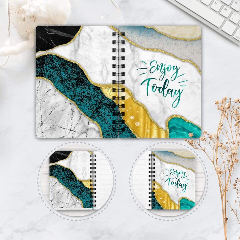 Inspirational, Motivational Spiral Journal Notebook Gifts - Enjoy Today