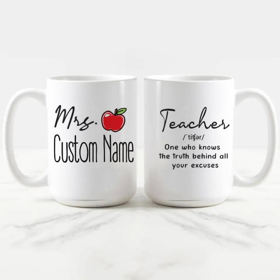 Personalized Teacher Appreciation Edge to Edge Coffee Mug - Best Teacher Gifts For Women - Teacher Birthday Gifts - Gifts For A New Teacher - Graduation Gifts For Teacher Day - One Who Knows The Truth