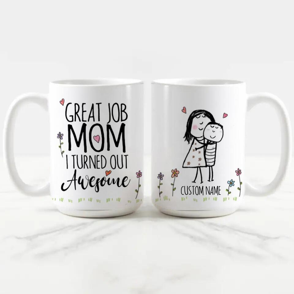 GREAT JOB MOM Coffee Mug.Christmas Gifts for Mom Gifts from