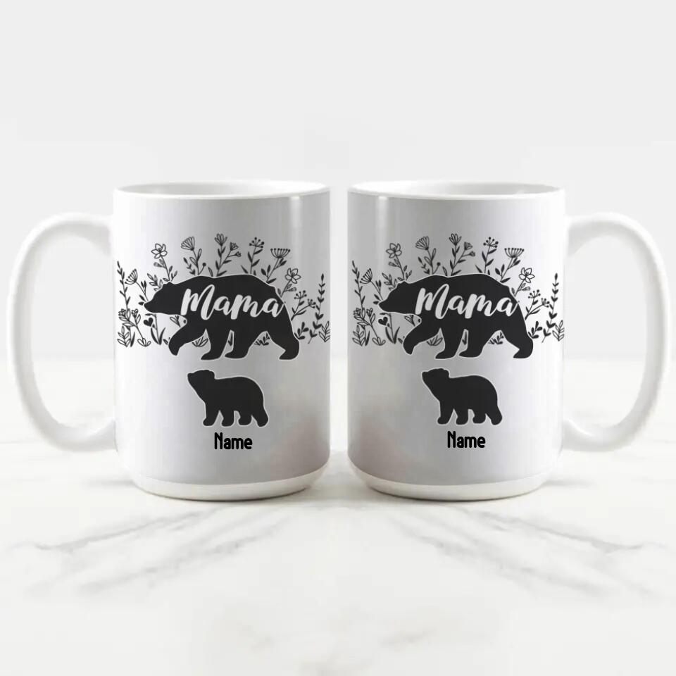 Personalized Mom Edge to Edge Coffee Mug - Mama Coffee Cup - Best Gift For Mom From Daughter Son Kids - Unique Coffee Mug For Mom Mother - Mug For Her Women - Birthday Gifts For Mom