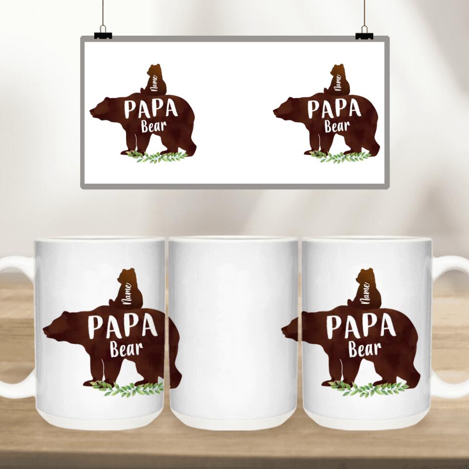 Personalized Christmas Mama Bear Mug with Papa Bear and Polar Bear
