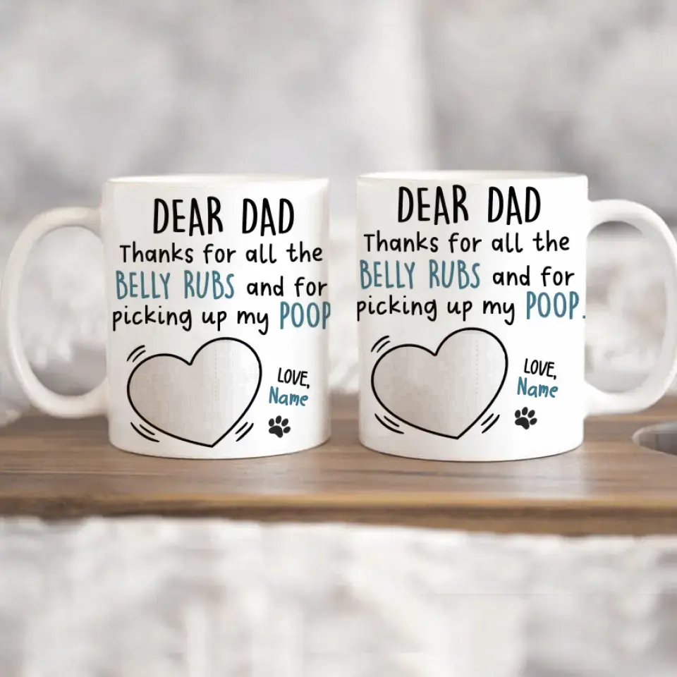 Personalized Dog Dad Edge to Edge Coffee Mug - Birthday Gifts For Dog Lover - Dog Lover Mug - Picking Up My Poop
