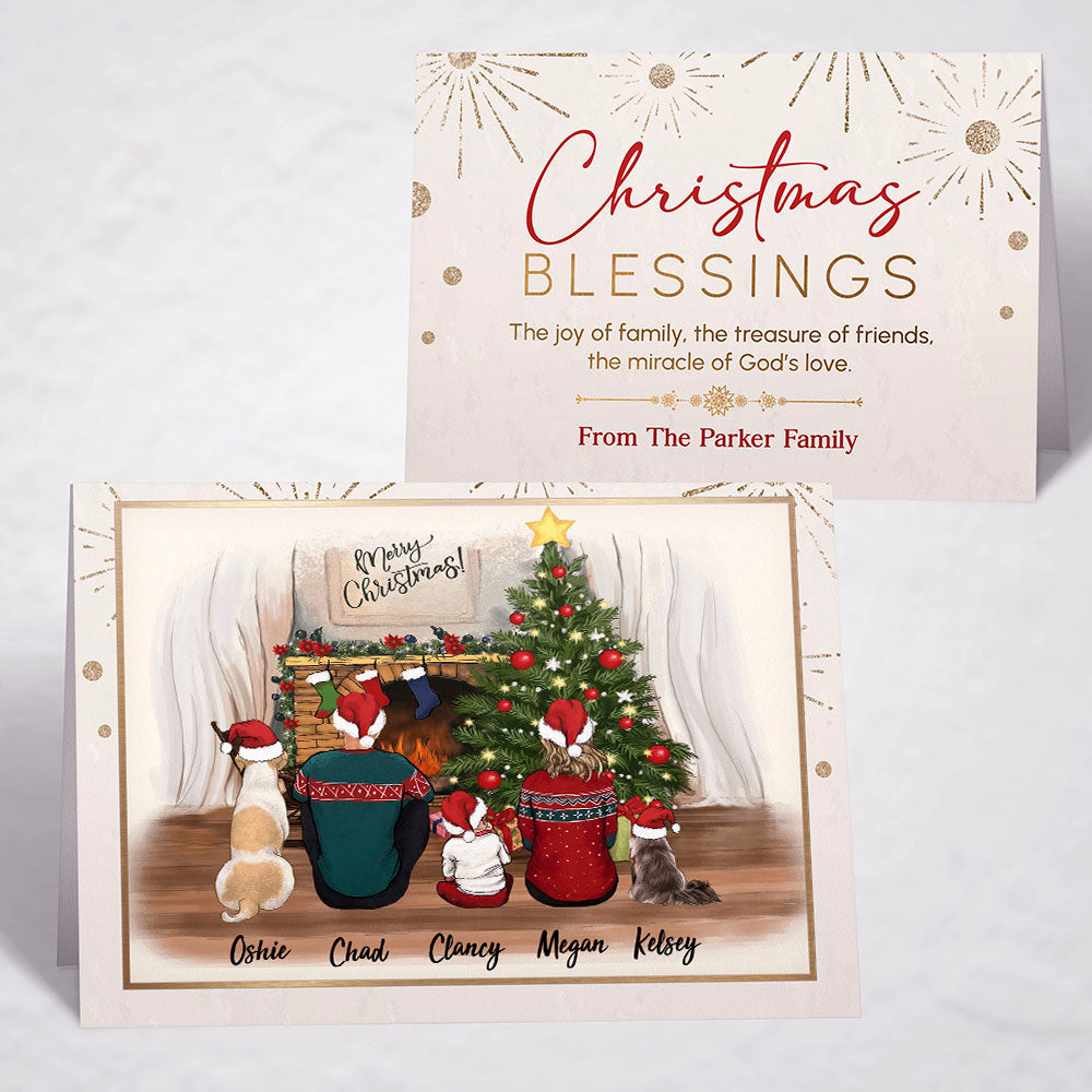Printable Digital File For Folded Greeting Card - Personalized Christmas gift ideas with the whole family & dogs & cats printable-digital-file-for-folded-greeting-card-personalized-christmas-gift-ideas-with-the-whole-family-dogs-cats