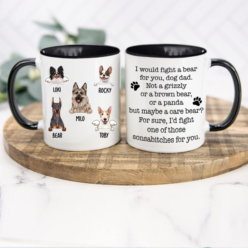 Funny black two-tone mug gift for dog dad