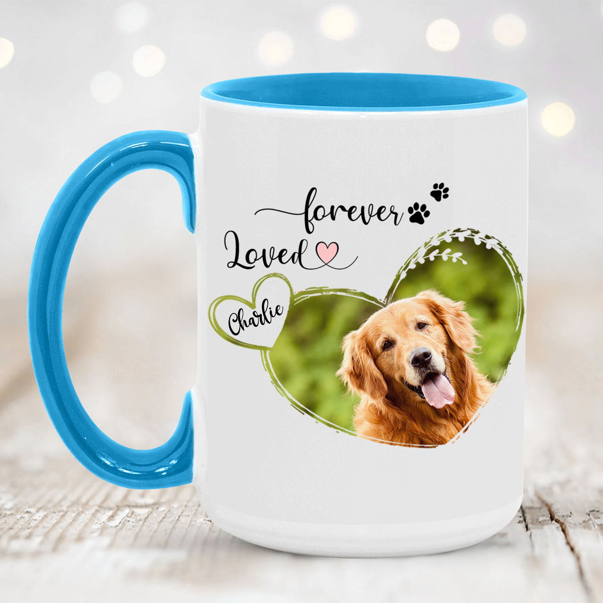 Personalized Dog Cat Memorial Accent Mug - Custom photo &amp; sayings