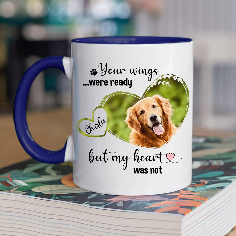 Personalized Dog Cat Memorial Accent Mug - Custom photo &amp; sayings